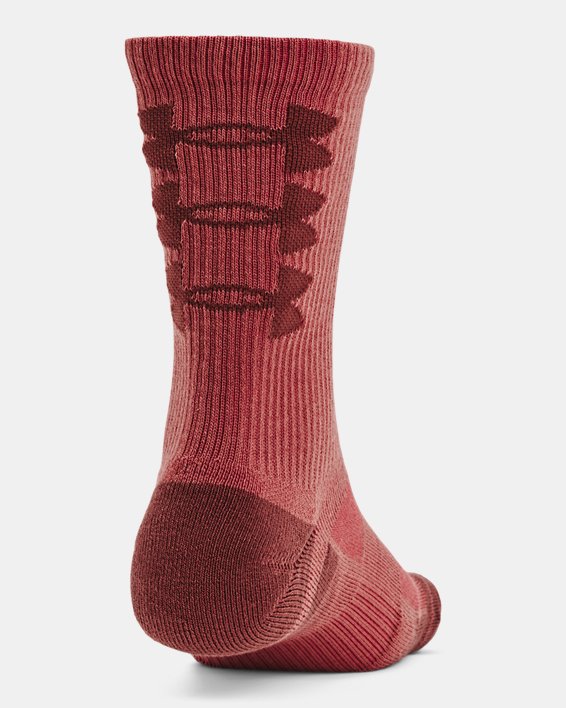 Unisex UA Performance Tech 3-Pack Crew Socks, Red, pdpMainDesktop image number 2